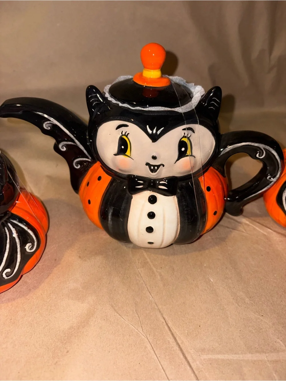 Johanna Parker Halloween Bat Set Teapot Sugar Bowl Mug
